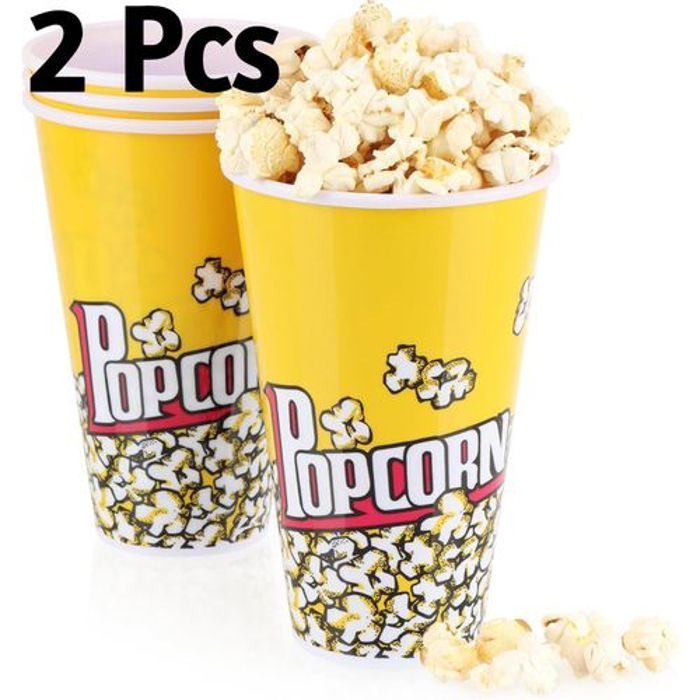 2 Pcs Seau en Plastique pour Popcorn - Grand
