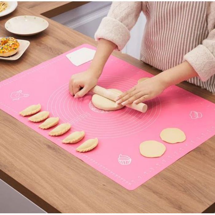 Tapis de Pâtisserie en Silicone de Qualité Alimentaire – Anti-dérapant et Extensible – Pour Pâte et Farine