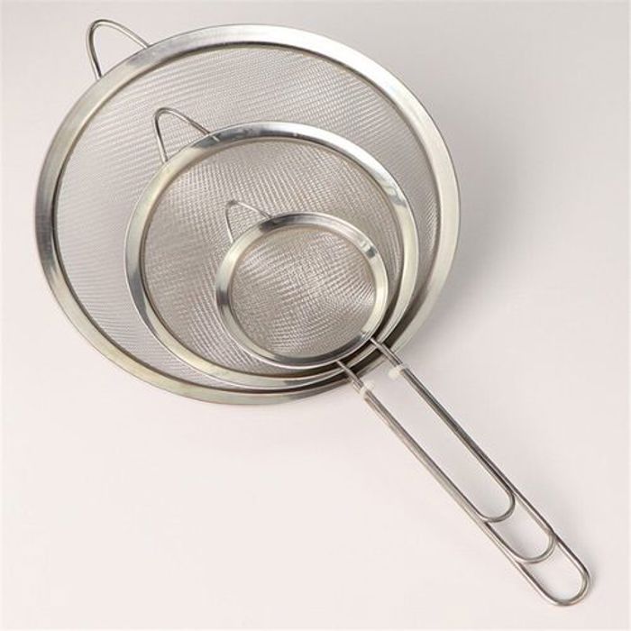 Tamis en acier inoxydable Durable,3 Passoires de cuisine maille tenue dans la main, Filtres cuisine