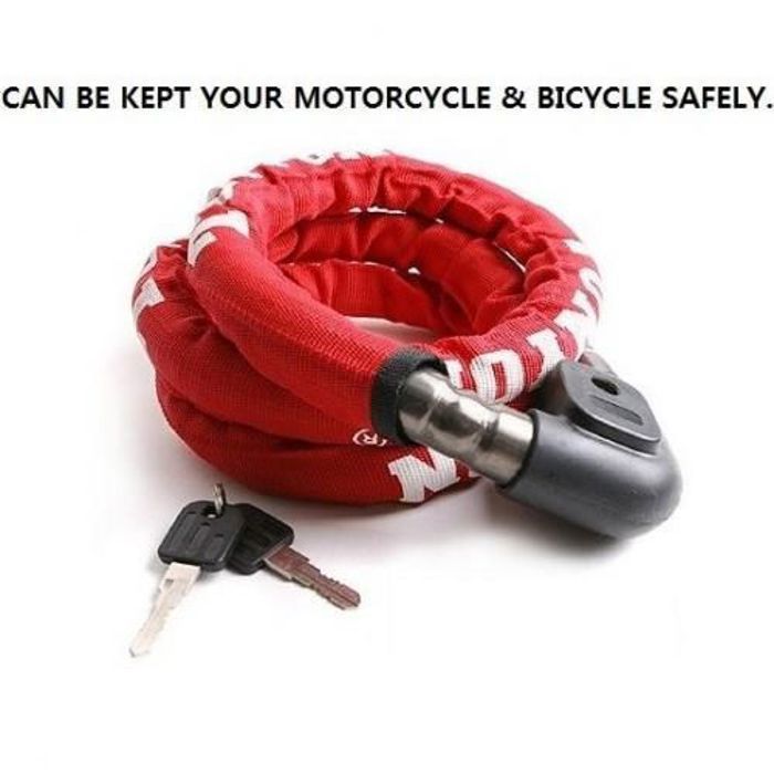 Câble de sécurité pour moto & vélo 120CM Serrure & Cadenas antivol TONYON