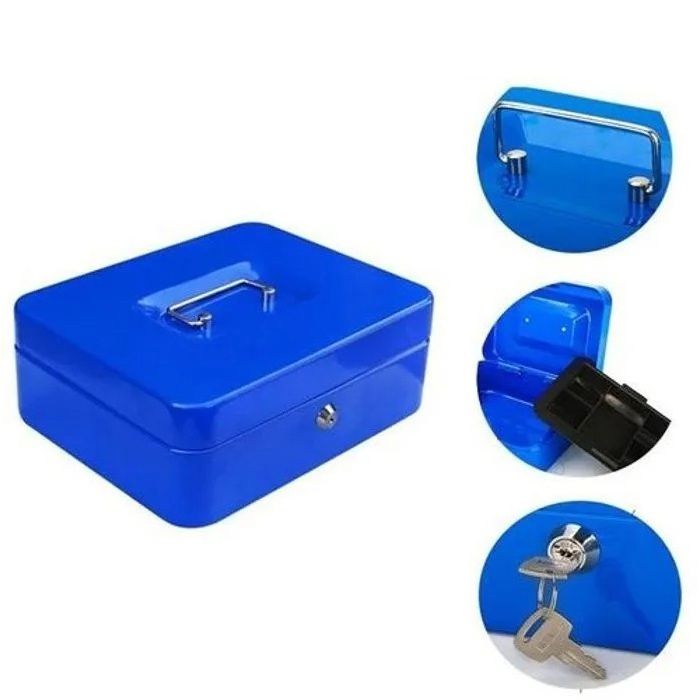 Petit Coffre-fort - Stockage Sécurisé Avec Tiroir à Monnaie, Caisse portable pour Monnaie & Bijoux en métal