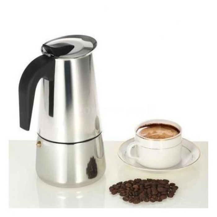 CAFETIÈRE ITALIENNE EN INOX 2 TASSES ESPRESSO MAKER .