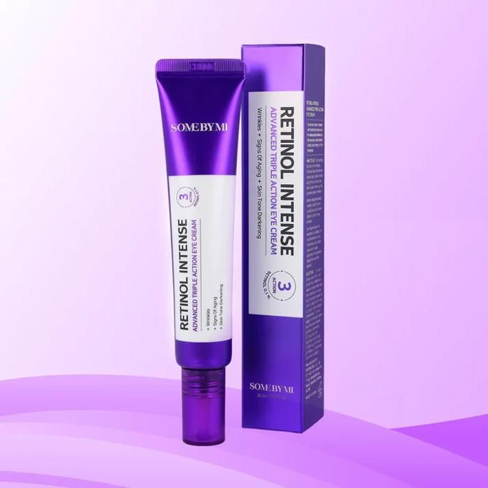 Crème Contour des Yeux - Retinol Intense - Triple Action - Hypoallergénique - Tous types de peau - Non grasse