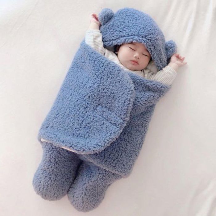 Couverture à capuche pour bébé, sac de couchage, emmaillotage, nourrisson avec jambes