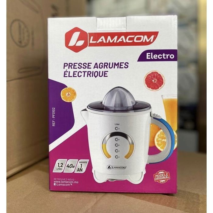 Lamacom Presse-citron électrique 1,2 litre à 2 cônes