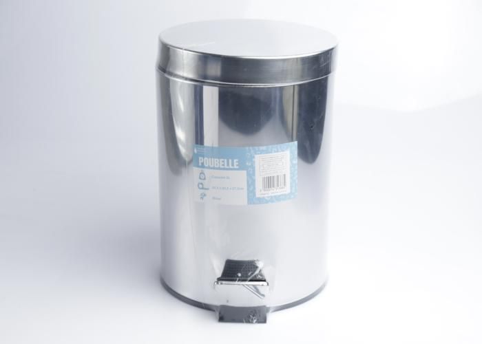 Poubelle à pédale argentée 5L 11052-A