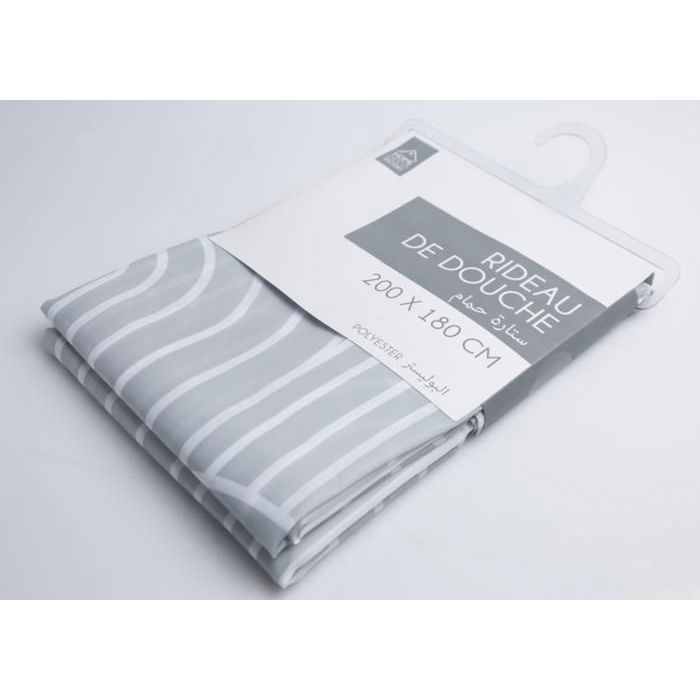 Rideau de douche gris 200x180 cm polyester SB0103