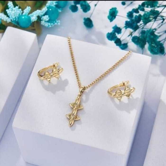 Bijoux - Non spécifié - Set chaîne et boucles d'oreilles - Doré - Femme - Adulte