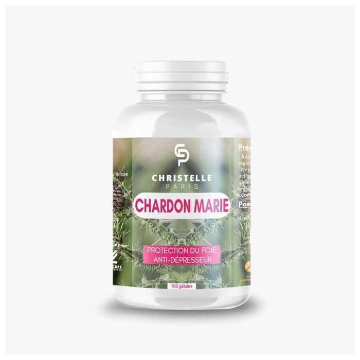 Chardon Marie - 100 Gélules Détoxifiant Hépatique et Anxiolytique Naturel - Gélules Halal