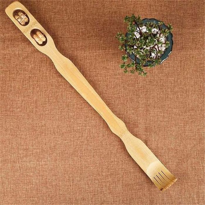 Main grattoir en bois de Bambou avec rouleaux pour massage du corps  Masseur dos & corps