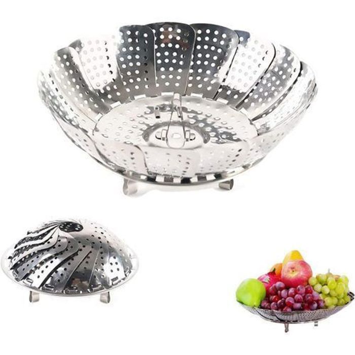 Panier à Vapeur Pliable INOX – Pour Poêles, Autocuiseurs et Cocottes – Légumes