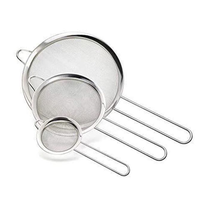 Passoires de cuisine en INOX, 3 Tamis à Mailles fines pour farine et poudres .