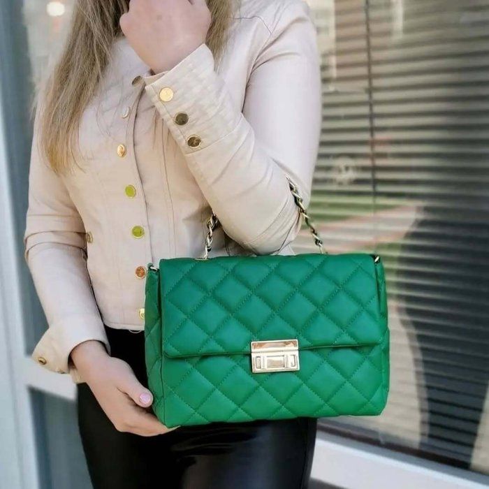 Sac à bandoulière - Noname - Classique - Cuir - Vert - Matelassé