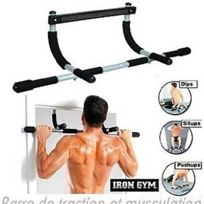 Barre de traction - Iron Gym - Multi Fonctions - Noir - Pour adultes - Musculation