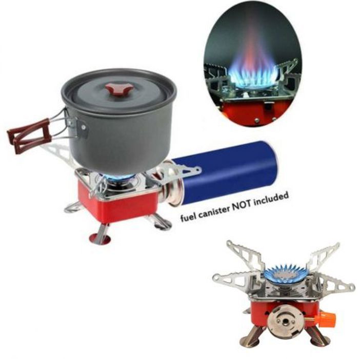 Cuisinière à gaz portable - Camping - Mini réchaud pliant - Flamme bleue - Ultra léger - Durable