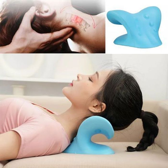 Oreiller de traction cervicale,Oreiller de Massage du cou,Dispositif de Traction chiropratique