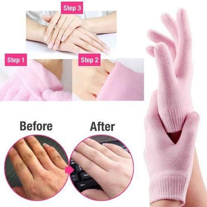 Gants hydratants - Spa - Gel en silicone - Réutilisables - Exfoliants - Pour mains sèches
