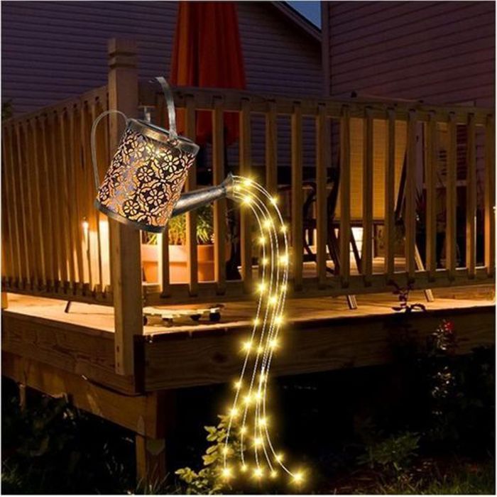 Arrosoir solaire étanche avec lumière en forme de cascade LED,Décoration de jardin,lumières solaires décoratives pour jardin,