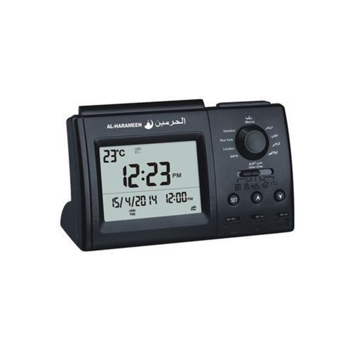 Horloge - Al-Harameen - Adan - Alarme - Direction Qibla - LCD rétro-éclairé