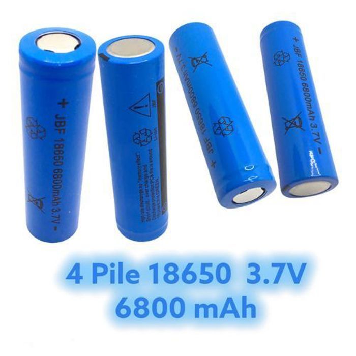 Pack de 4 Piles Batteries Li-ion 18650 Rechargeables Ultra-Haute Capacité 6800 mAh - 3.7V