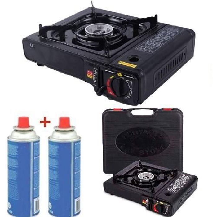 Réchaud à gaz - Camping Gas - Mini réchaud - 7600 BTU - Allumage automatique - Léger et compact
