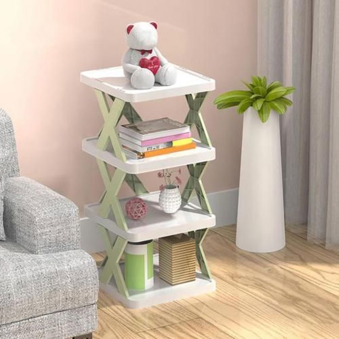 Étagère de rangement - Non spécifié - 4 étagères - Plastique - Gain de place - Durable