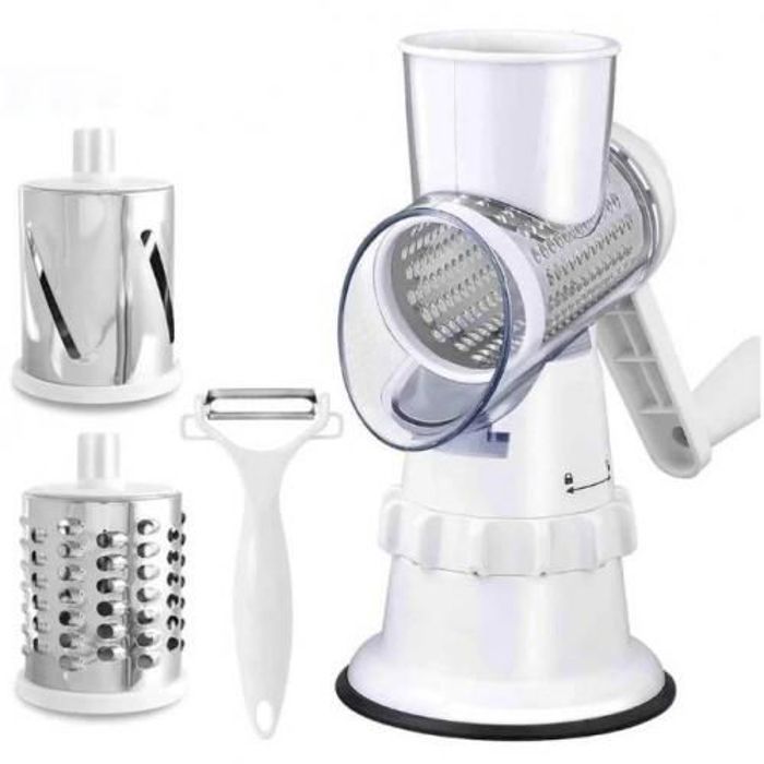 Trancheuse Manuelle avec 3 Lames en Acier Inoxydable + Éplucheur Râpe 3en1,
