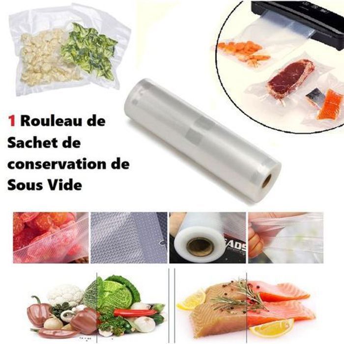 Rouleau sous vide pour machine Vacuum Sealer (5m*20cm), Sachet de conservation