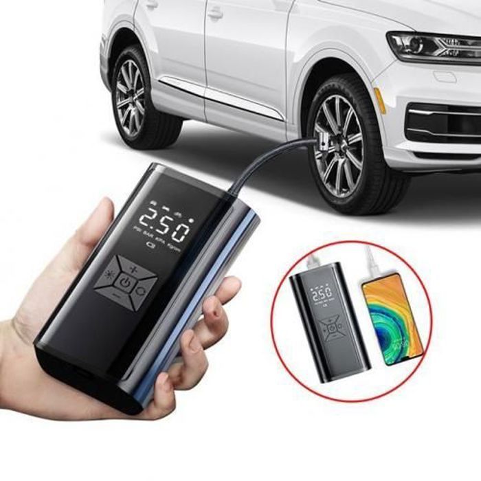 Pompe à air portable sans fil rechargeable,Compresseur 12V,150 psi avec écran LCD,gonfleur de pneu
