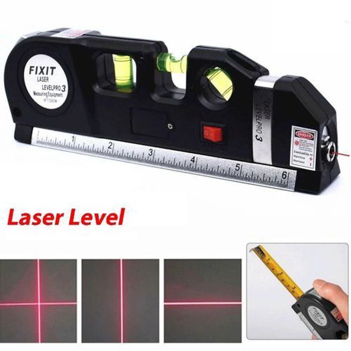 Fixit Laser Professionnelle +Niveau à Bulle et Ruban 250cm LeveLPro3