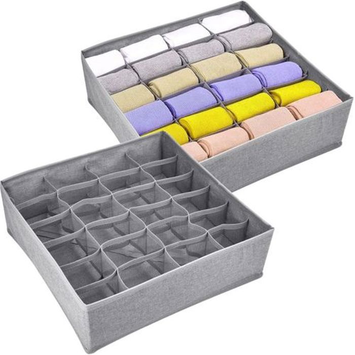 Boîte de Rangement pour vêtements et Sous-Vêtements et chaussettes,Soutien-Gorge,24 compartiments