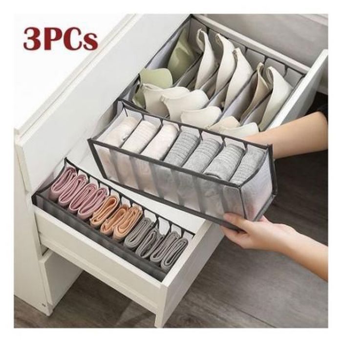 Lot de 3 Boîtes de Rangement Sous-vêtement et Soutien-Gorge Organisateur de Tiroir