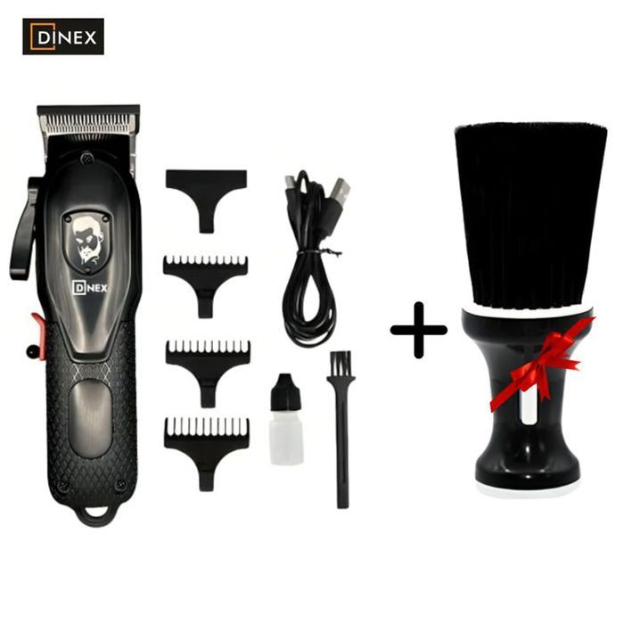 Tondeuse Dinex DN-1750 – Performance et Précision + Blaireau à Cou avec Poudre Talc Offert