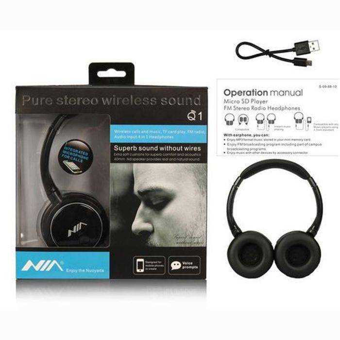 Casque - Nia - Bluetooth - TF card - FM radio - Audio input