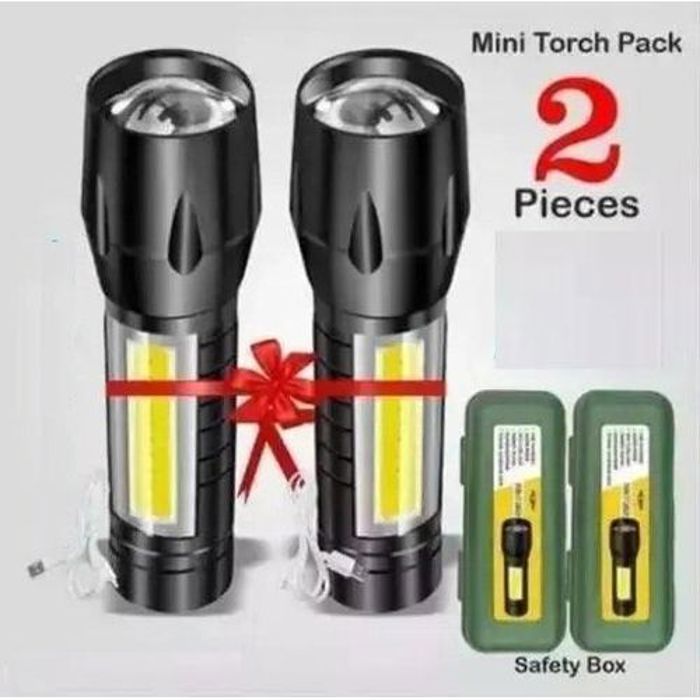 Lampe de poche - Non spécifié - TP-1402 - Rechargeable USB - 300 lumens - Lot de 2