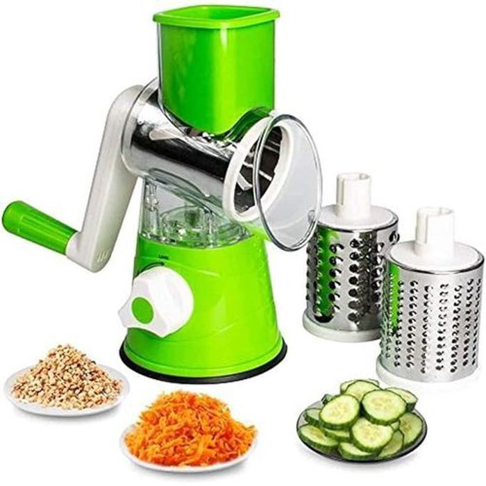 Coupe légumes manuel 3 en 1 multifonctionnel Mandoline ronde trancheur