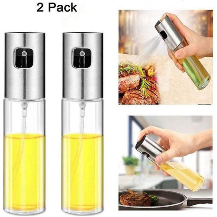 Set de 2 pulvérisateurs d'huile,distributeur d'huile d'olive en verre de qualité alimentaire