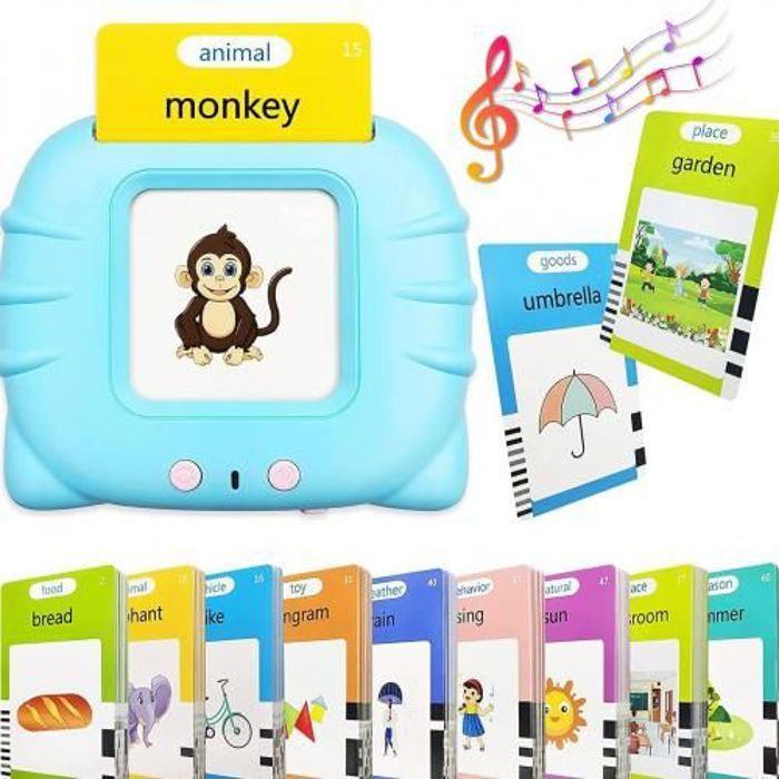 Cartes Flash Parlantes Jouets d'apprentissage anglais Petits Machine à Lire avec 224 Mots