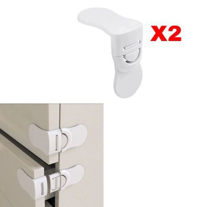 2 PCS Serrure de tiroir de sécurité pour bébé , Anti-pincement,Serrure de sécurité pour Bébé enfant