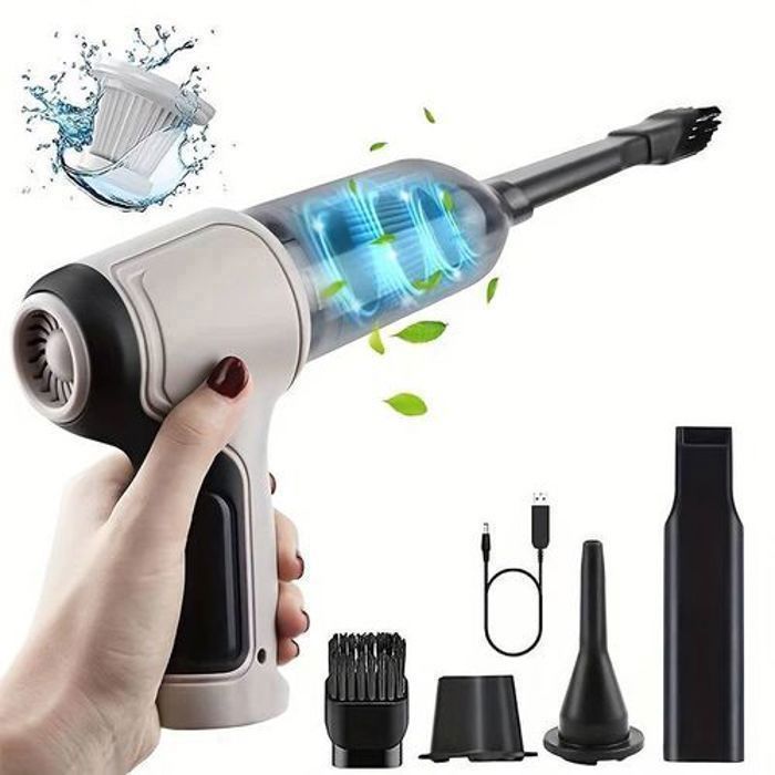Mini aspirateur de voiture automatique et souffleur d'air sans fil pour voiture, Aspirateur Trois En Un/