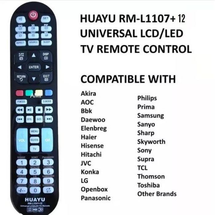 Télécommande universelle - Huayu - RM-L1107+12 - Media Play - Boutons 3D - Compatible TV