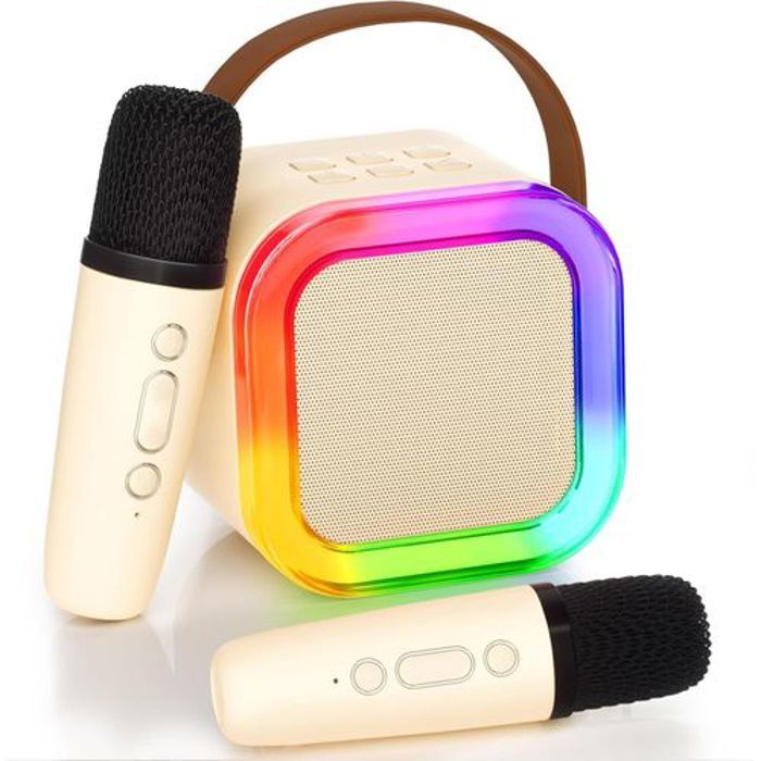 Haut-parleur Bluetooth - Mini - Portable - Double microphone - Karaoké à domicile - Sans fil