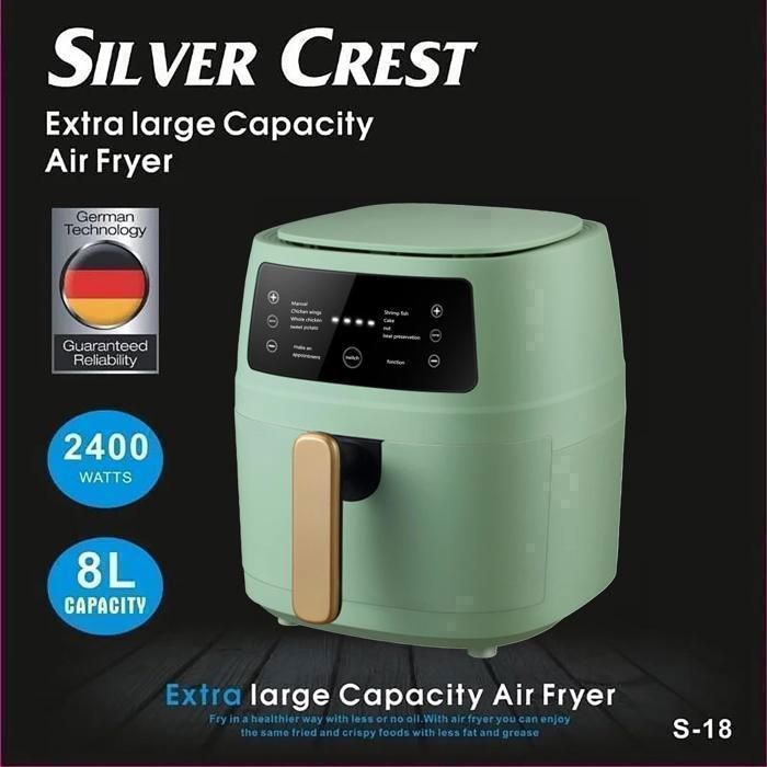 Silver Crest - AIR FRYER - 8 Litres - 8 programmes - Ecran tactile LED - 2400W - Green