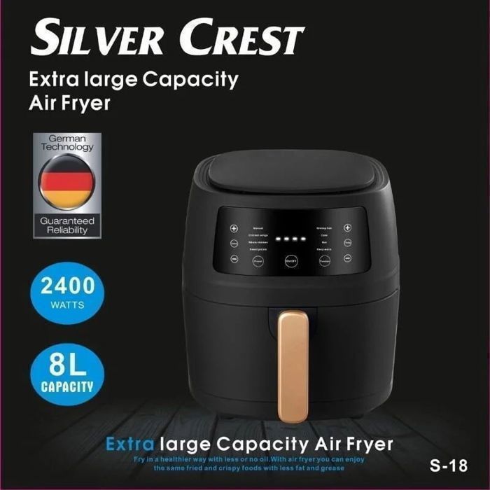 Silver Crest - AIR FRYER - 8 Litres - 8 programmes - Ecran tactile LED - 2400W - Noir
