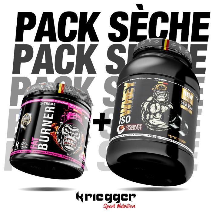 KRIEGGER  - PACK Sèche ( Iso Whey Protein + Fat Burner X-Treme 600 gr)