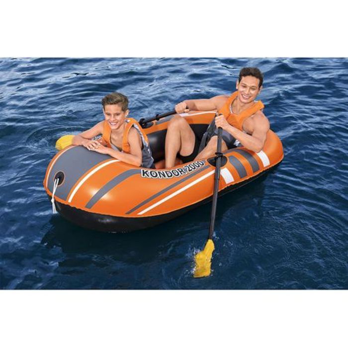 Bateau pneumatique - Bestway - Kondor 2000 - 1,96 m x 1,14 m - Inclus : rames et pompe - Mixte
