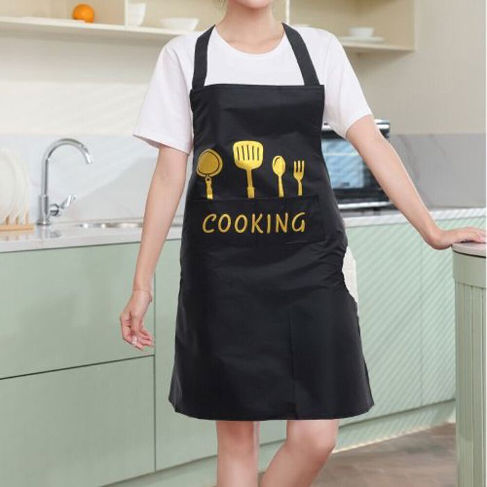 Tablier de cuisine imperméable a poche avec essuie-mains