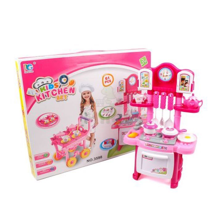 Jouet de Cuisine 2 en 1 Pour Filles Kids Kitchen Set  (61 PIÈCES )