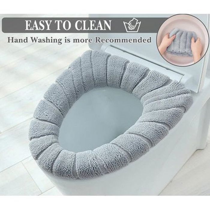 housses de siège de toilette, coussin de salle de bain doux et chaud, lavables