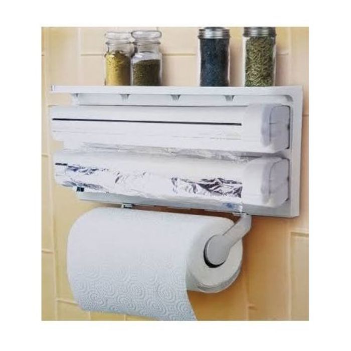 Distributeur multi-rouleaux de papier de cuisine 3 en 1